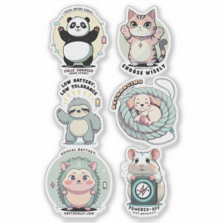 Adesivo Social Battery Levels Sheet | Introvert Humor 