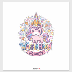 Adesivo Sociedade do Chifre de Waffle de Unicórnio Roupas 