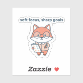 Adesivo Soft Focus Sharp Goals Sticker Cute Fox Motivation