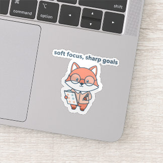 Adesivo Soft Focus Sharp Goals Sticker Cute Fox Motivation