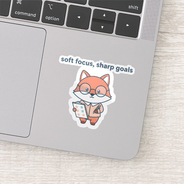 Adesivo Soft Focus Sharp Goals Sticker Cute Fox Motivation (Detalhe)