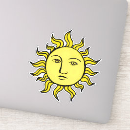 Adesivo Sol Com Vintage Retro Magic Vintage Witchy Celesti