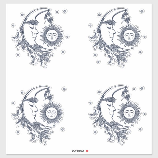 Adesivo Sol e Lua (Folha)