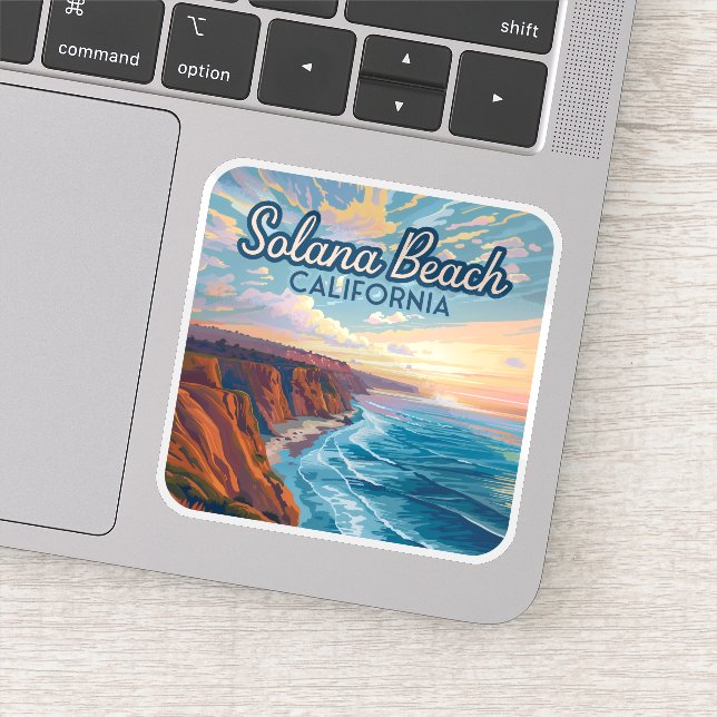 Adesivo Solana Beach California San Diego Vintage (Detalhe)