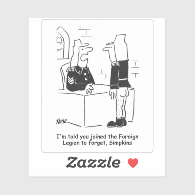 Adesivo Soldado no Cartoon da Legião Estrangeira Francesa (Folha)