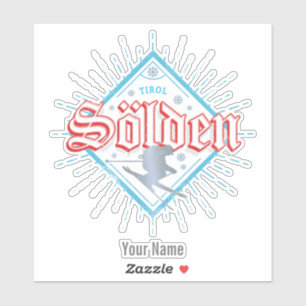 Adesivo Solden Tirol Retro Skier Vintage Ski Holiday