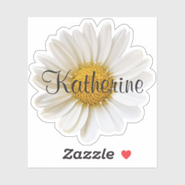 Adesivo Solteiro White Daisy Nome Personalizado Personaliz
