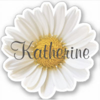 Solteiro White Daisy Nome Personalizado Personaliz