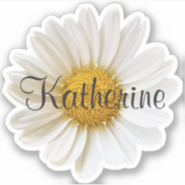 Adesivo Solteiro White Daisy Nome Personalizado Personaliz