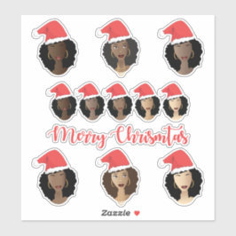 Adesivo Sombras, mulheres negras, Feliz Natal