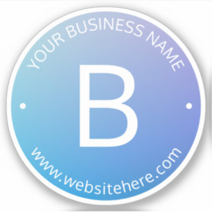 Adesivo Sombreado Azul e Roxo com Texto Editável