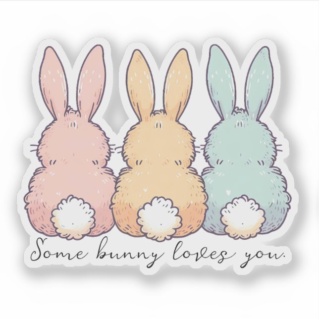 Adesivo Some Bunny Loves You Custom Contour (Frente)