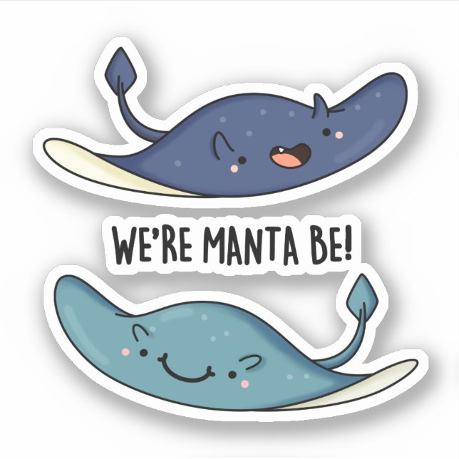 Adesivo Somos Manta, somos Engraçados Manta Ray Pun (Frente)