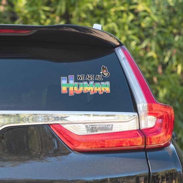 Adesivo Somos Todos Humanos Rainbow (Lado do carro)