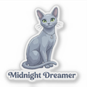 Adesivo Sonhador da Meia-Noite Gato Celestial
