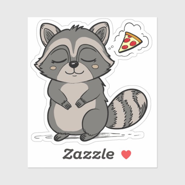Adesivo Sonho de Raccoon - Pizza! (Folha)