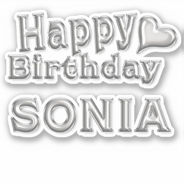 Adesivo Sonia Happy Birthday silver Aufkleber Sticker (Frente)