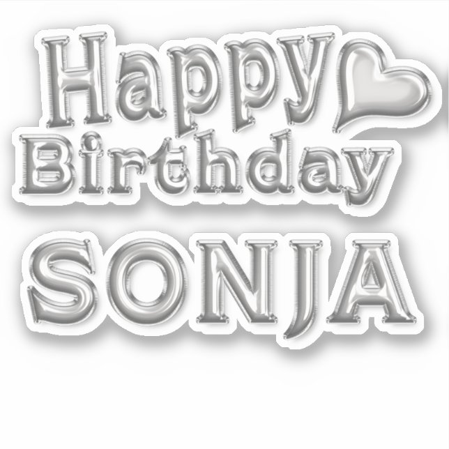 Adesivo Sonja Happy Birthday silver Aufkleber Sticker (Frente)