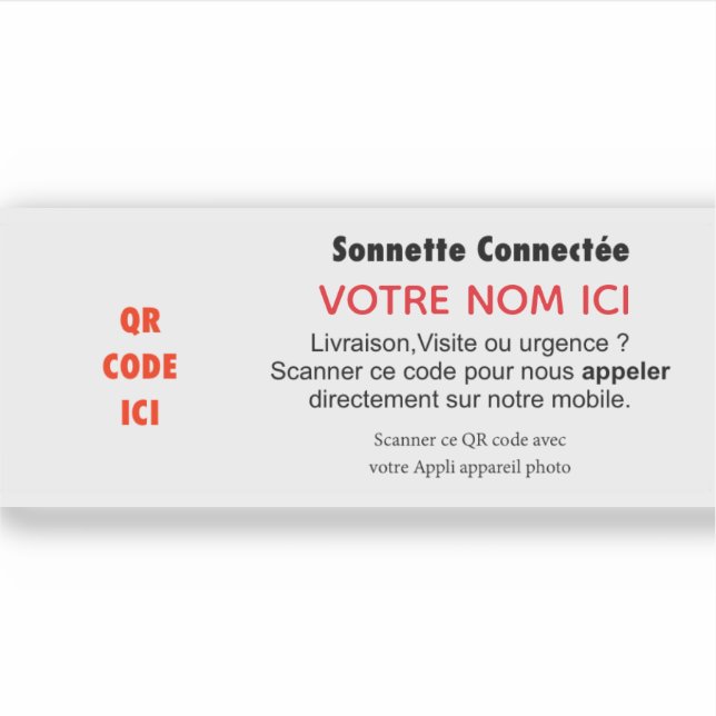 Adesivo Sonnette Connectée Personnalisable (Frente)