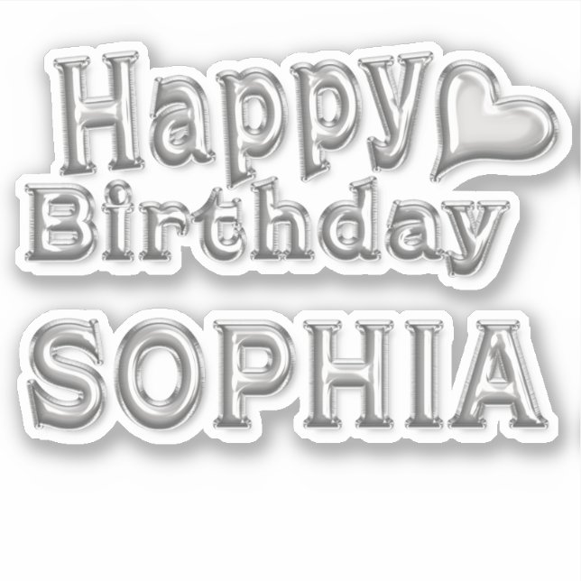Adesivo Sophia Happy Birthday silver Aufkleber Sticker (Frente)