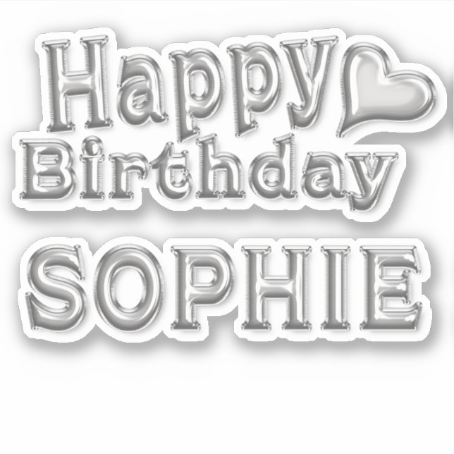 Adesivo Sophie Happy Birthday silver Aufkleber Sticker (Frente)