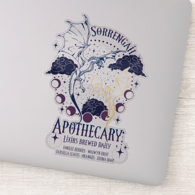 Adesivo Sorrengail Apothecary Quarto Sinal Merch (Detalhe)