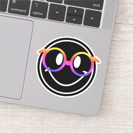 Adesivo Sorria com óculos arco-íris