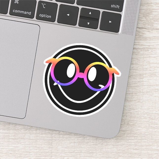 Adesivo Sorria com óculos arco-íris (Detalhe)