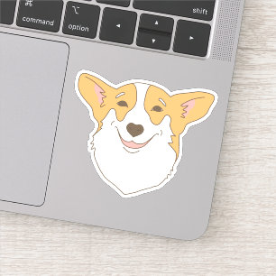 Adesivo Sorriso bonito do Corgi do desenho da cara do cão