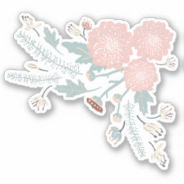 Adesivo Sorvete Cor-de-Rosa, Azul, Floral Botânico