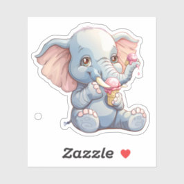 Adesivo Sorvete de alimentação elefante