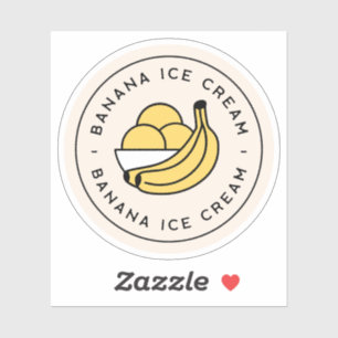 Adesivo Sorvete de banana estético fofo
