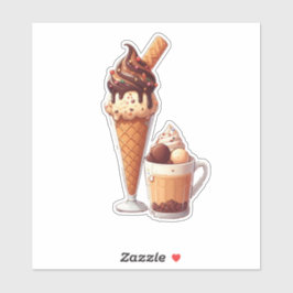 Adesivo sorvete de chocolate