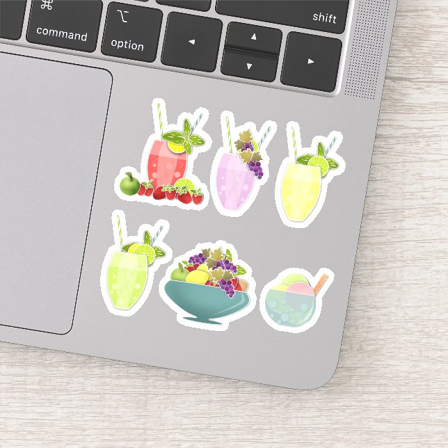 Adesivo sorvete de saúde fruta cocktails cereja-limão (Detalhe)