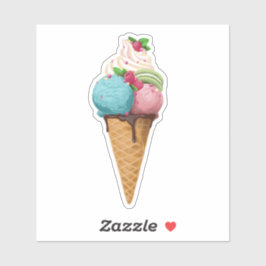Adesivo Sorvete de vinil com corte personalizado.