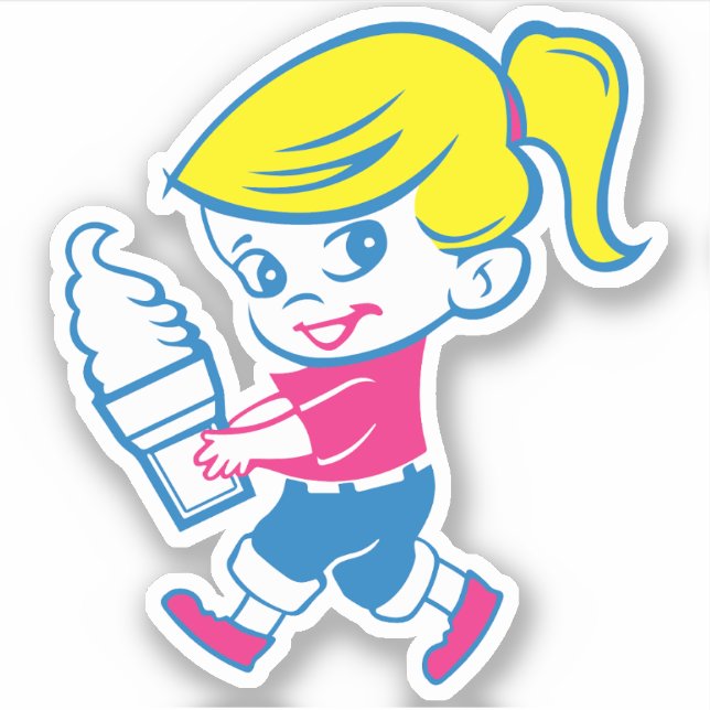 Adesivo Sorvete Girl Sticker (Frente)