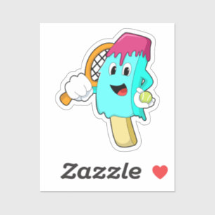 Adesivo Sorvete no tênis com raquete de tênis