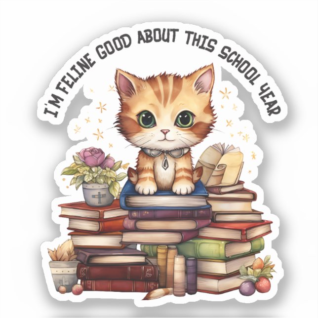 Adesivo Sou Feline, bom neste ano escolar (Frente)