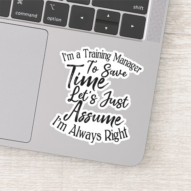 Adesivo Sou gerente de treinamento para economizar tempo (Detalhe)