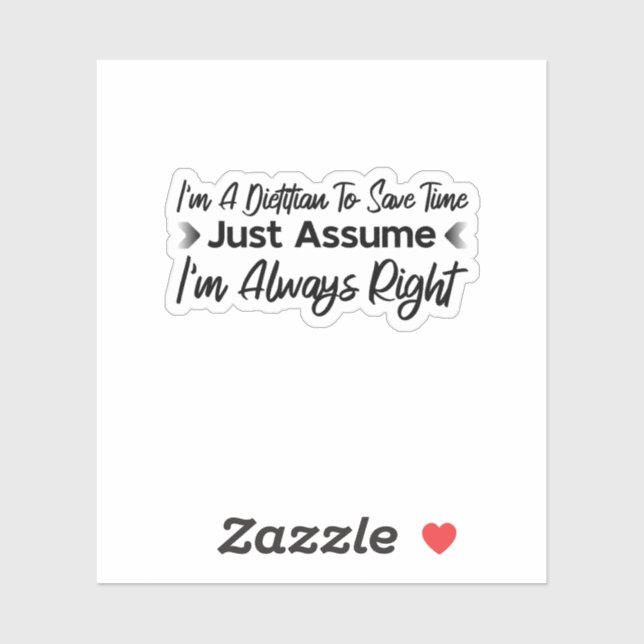 Adesivo Sou um Dietitiano para poupar tempo, apenas suponh (Folha)