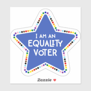 Adesivo Sou um eleitor de igualdade! LGBTQ+ Rainbow Star