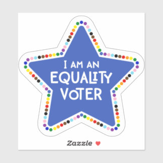 Adesivo Sou um eleitor de igualdade! LGBTQ+ Rainbow Star