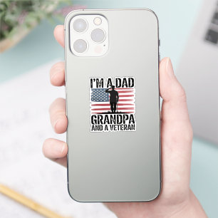 Adesivo Sou um Pai Avô e Veterano Nada Me Assusta