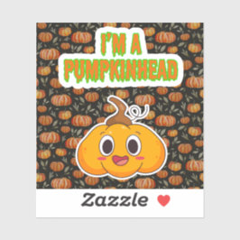 Adesivo Sou um Pumpkinhead 1 com Pumpkin Background Square