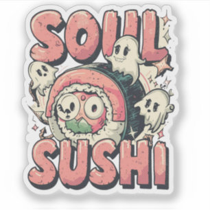 Adesivo Soul Sushi Dia de as Bruxas engraçado Sushi Pun