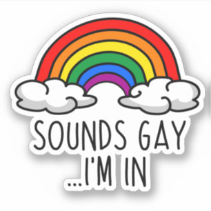 Adesivo SOUNDS GAY I IN - Cute Rainbow