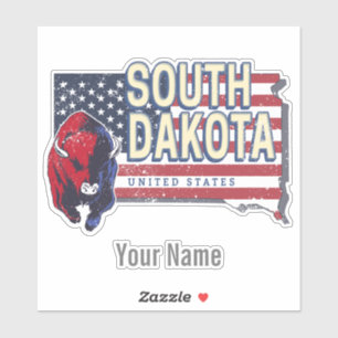 Adesivo South Dakota Estados Unidos Retro State Map Vintag