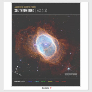 Adesivo Southern Ring Nebula Space James Webb Telescópio