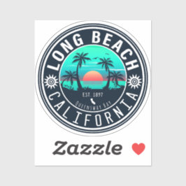 Adesivo Souvenir Tropical Sunset da Califórnia em Long Bea