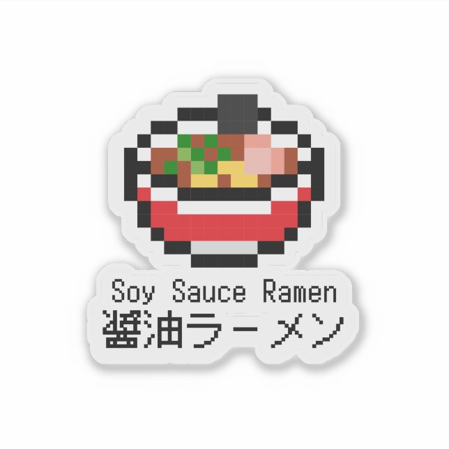 Adesivo Soy Sauce Ramen Retro Pixel Art (Frente)